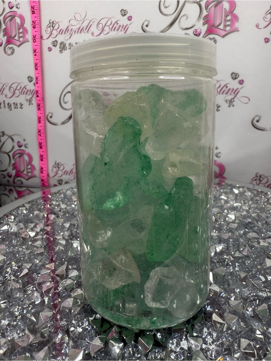 Ashland Other - Ashland decorative filler sea Green and Clear Decorative Glass Nuggets Jar
